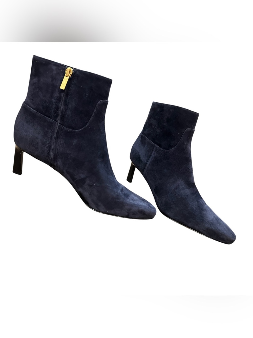Veronica Beard Kelby Navy Suede Snipped Toe Ankle Boots Size 9.5 NWOB - Picture 11 of 12